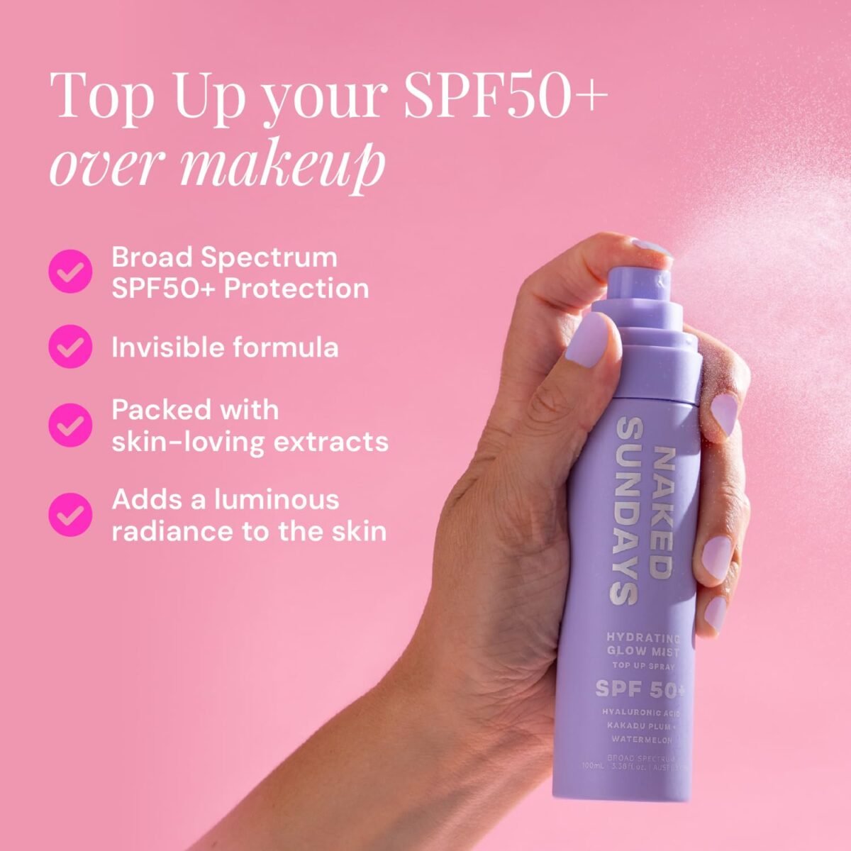 Naked Sundays SPF 50 Face Mist - Image 2