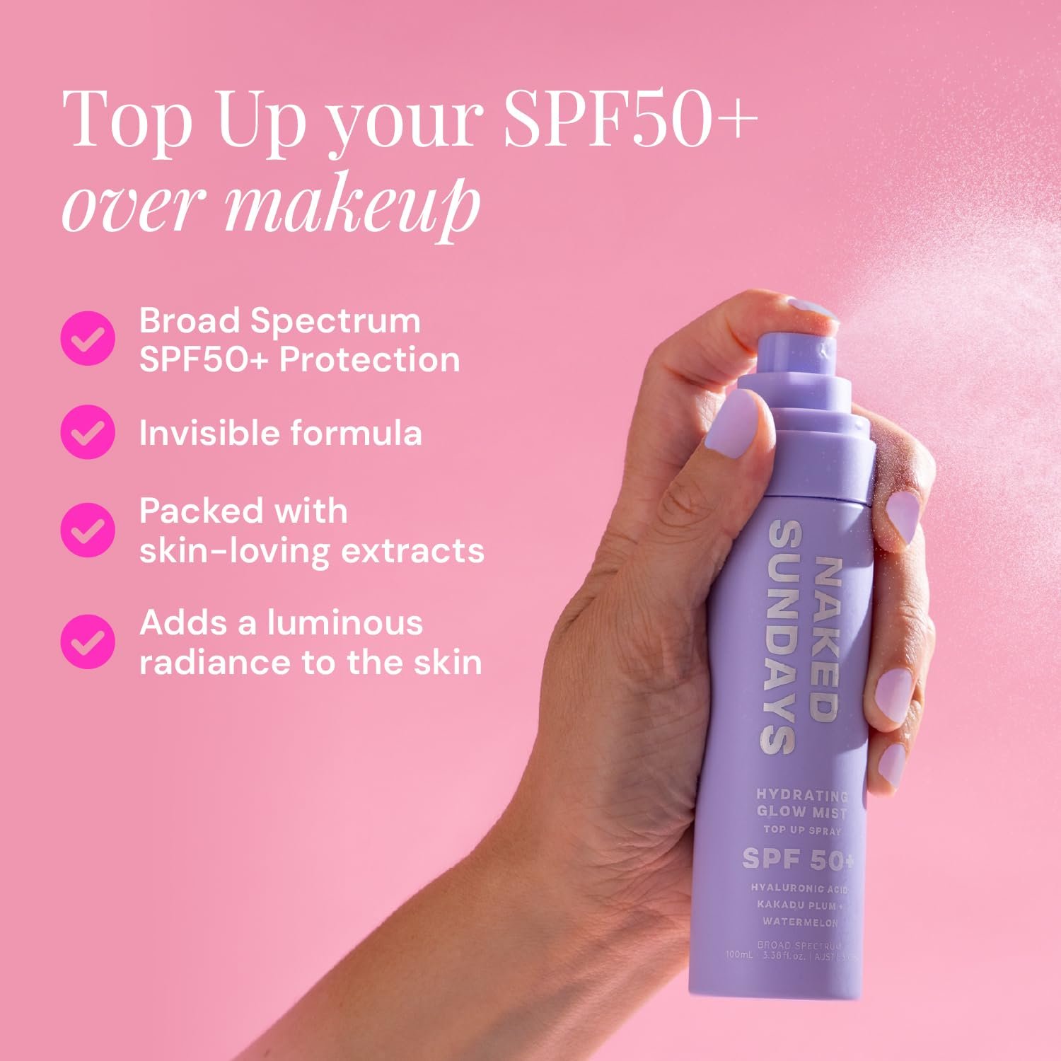 611x30N0o6L.jpg Naked Sundays SPF 50 Face Mist - Image 2