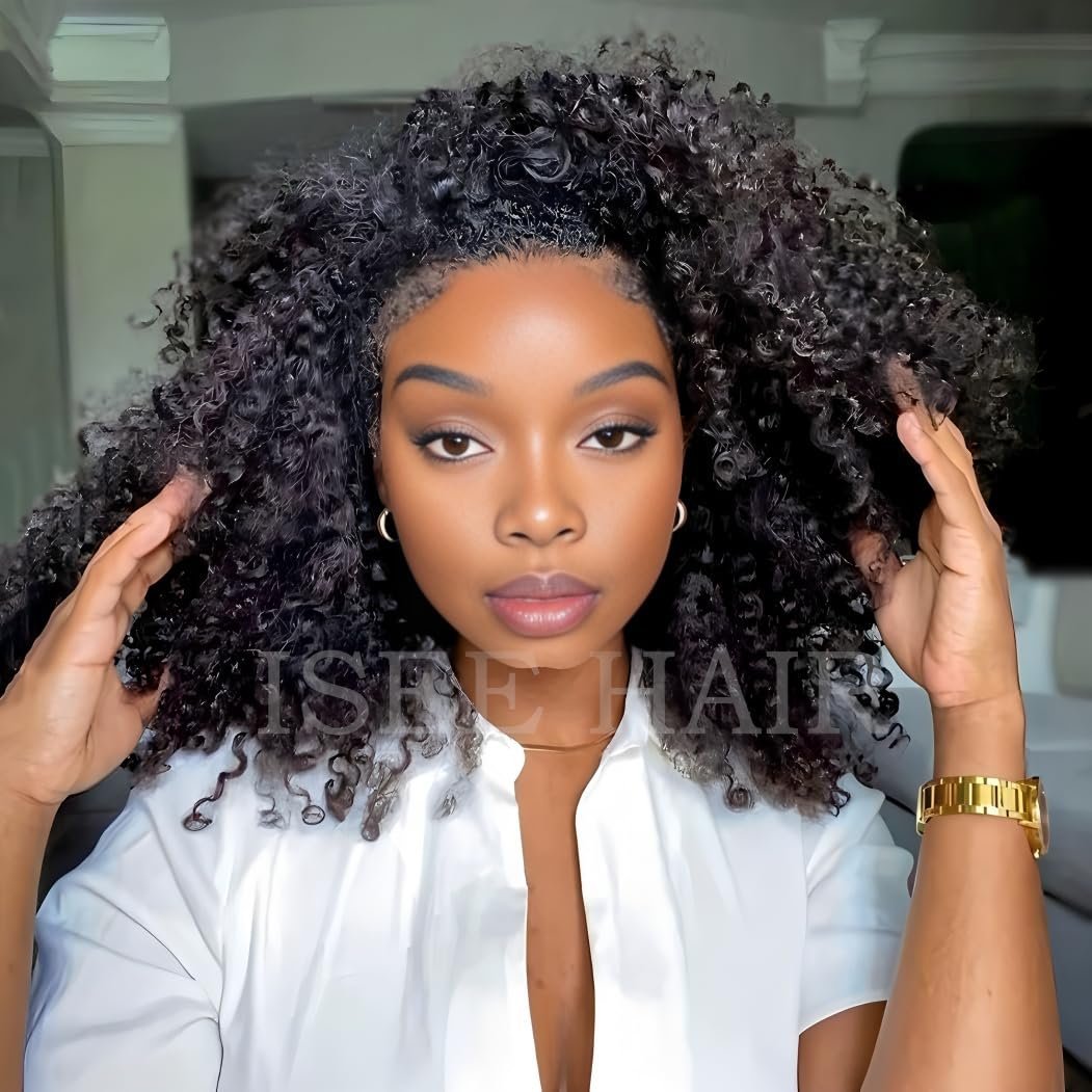61Cs8JSzqL.jpg ISEE 3-In-1 Human Hair Half Wig - Image 2