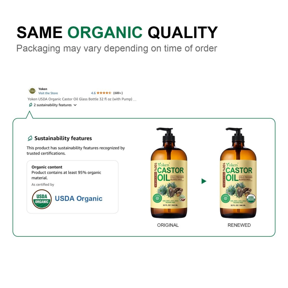 Yoken Castor Oil Glass Bottle - Image 2
