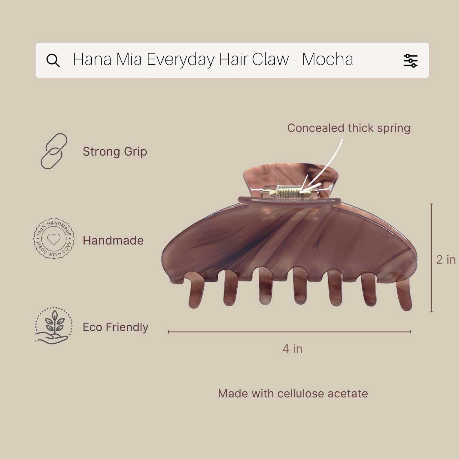 61veR44hkCL.jpg Hana Mia Durable Hair Clip - Image 3