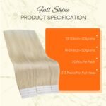 Full Shine Platinum Blonde Hair Extensions - Image 3