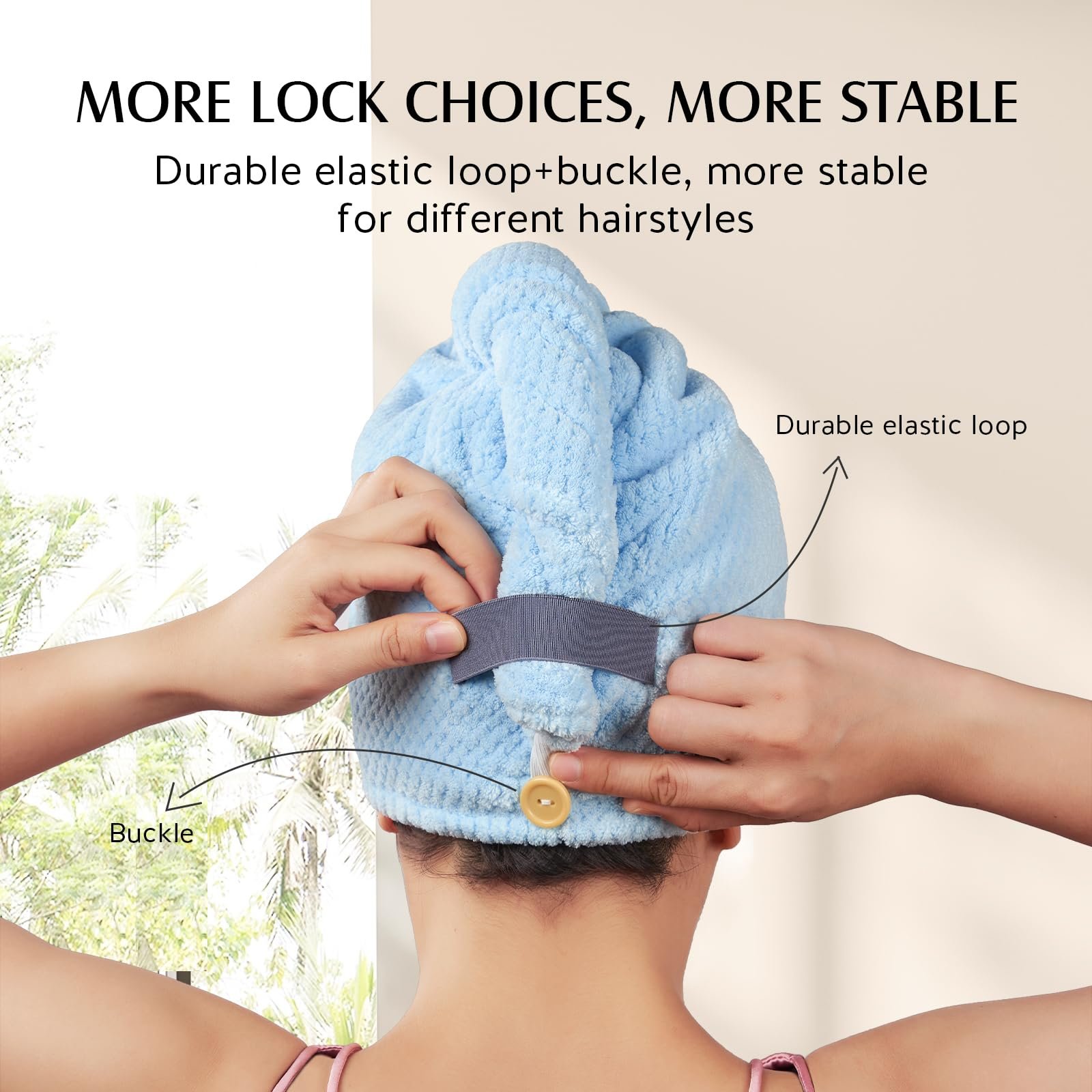 718bZSYPukL.jpg YFONG Large Hair Towel Pack - Image 5