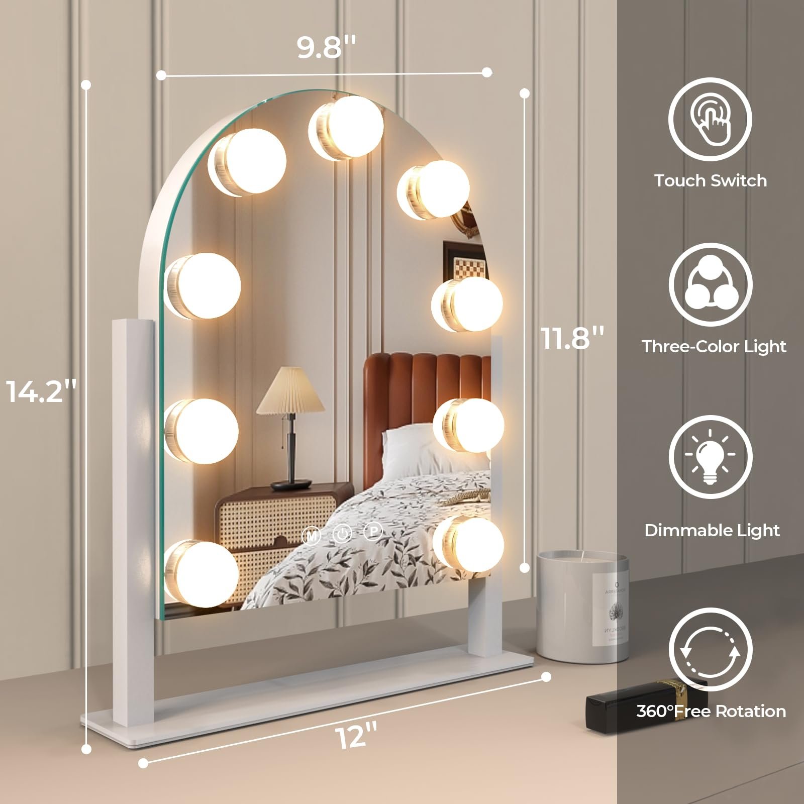 71GdD2cUg7L.jpg ZELing Makeup Mirror with Lights - Image 6