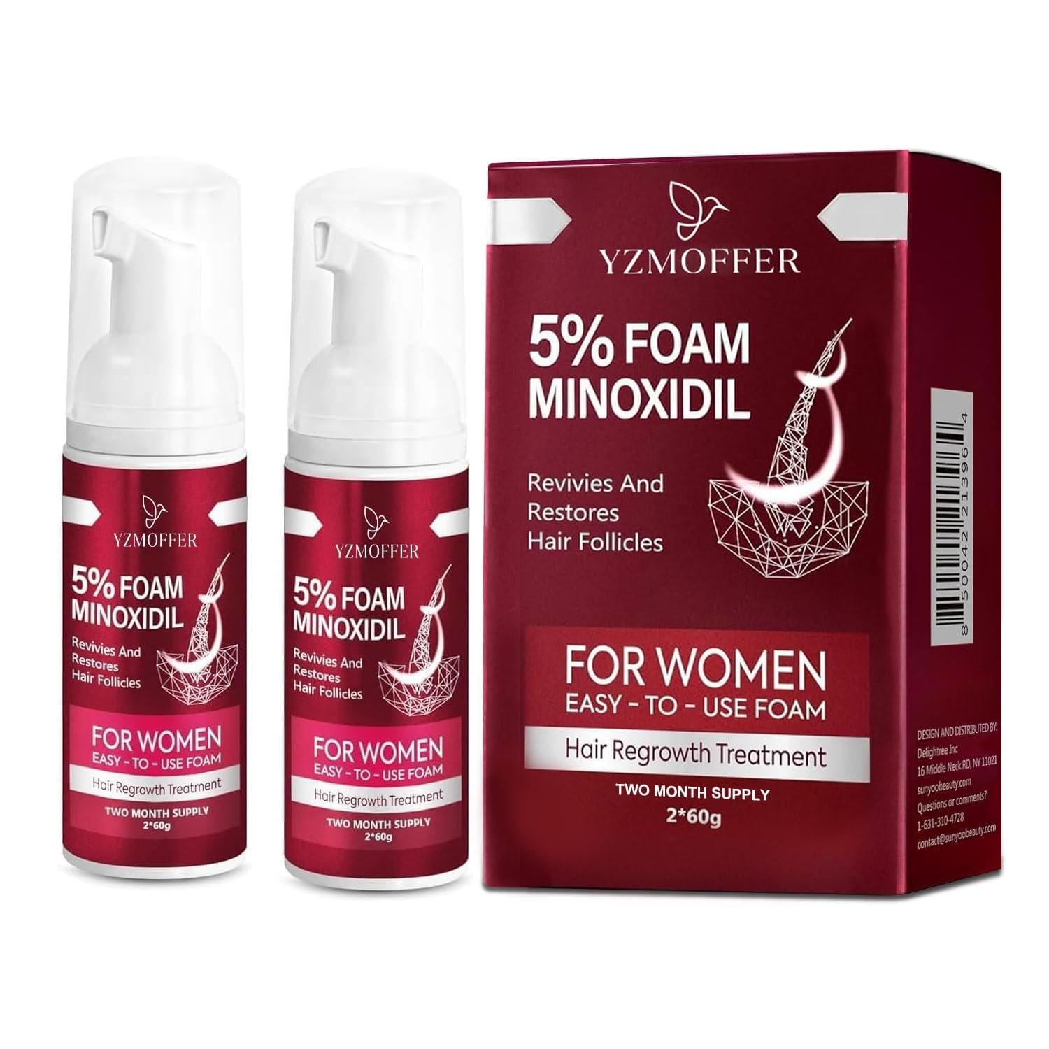 71Ju1jB5cWL.jpg Yzmoffer Minoxidil Foam Women - Image 1