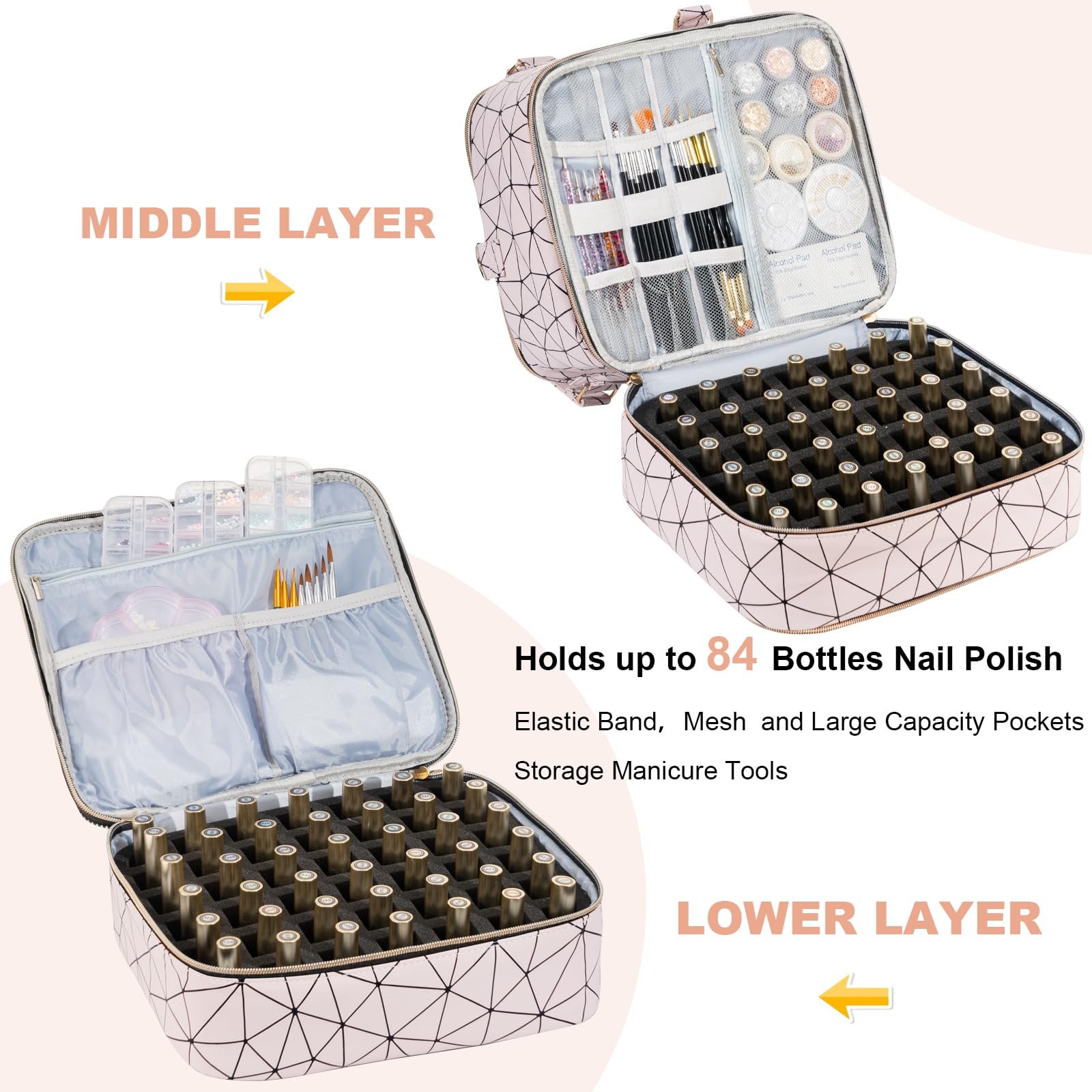 71LOHlqMDlL.jpg Uross Nail Polish Organizer Bag - Image 2