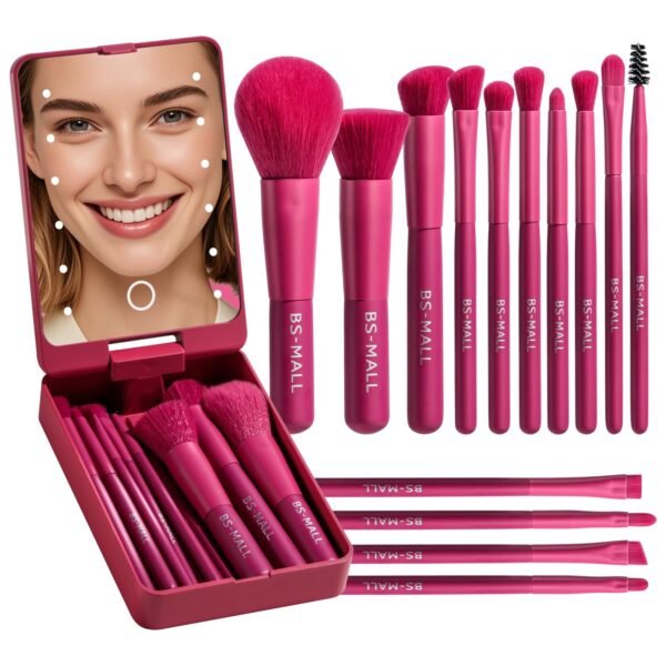 BS-MALL Makeup Brush Set with LED Mirror