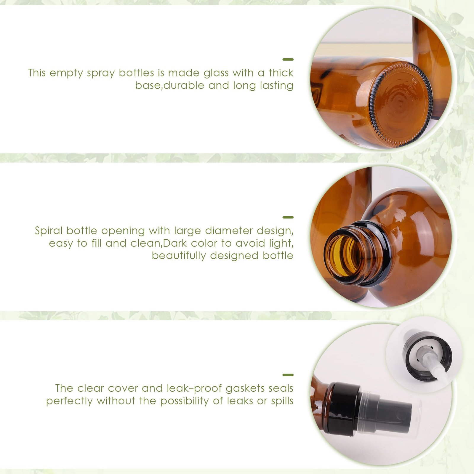 71S3343mQ0L.jpg 24 Amber Glass Spray Bottles Set - Image 5