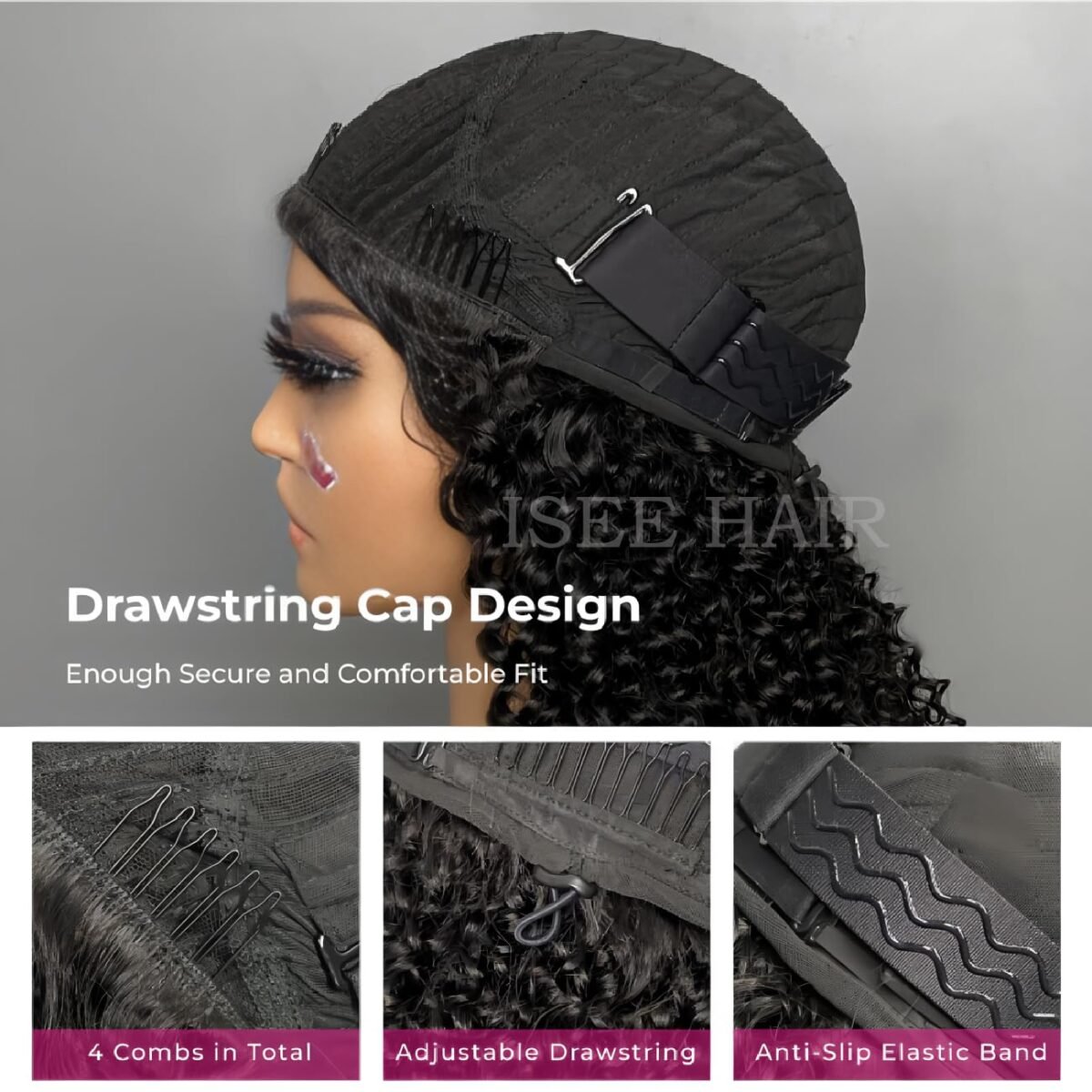 ISEE 3-In-1 Human Hair Half Wig - Image 4