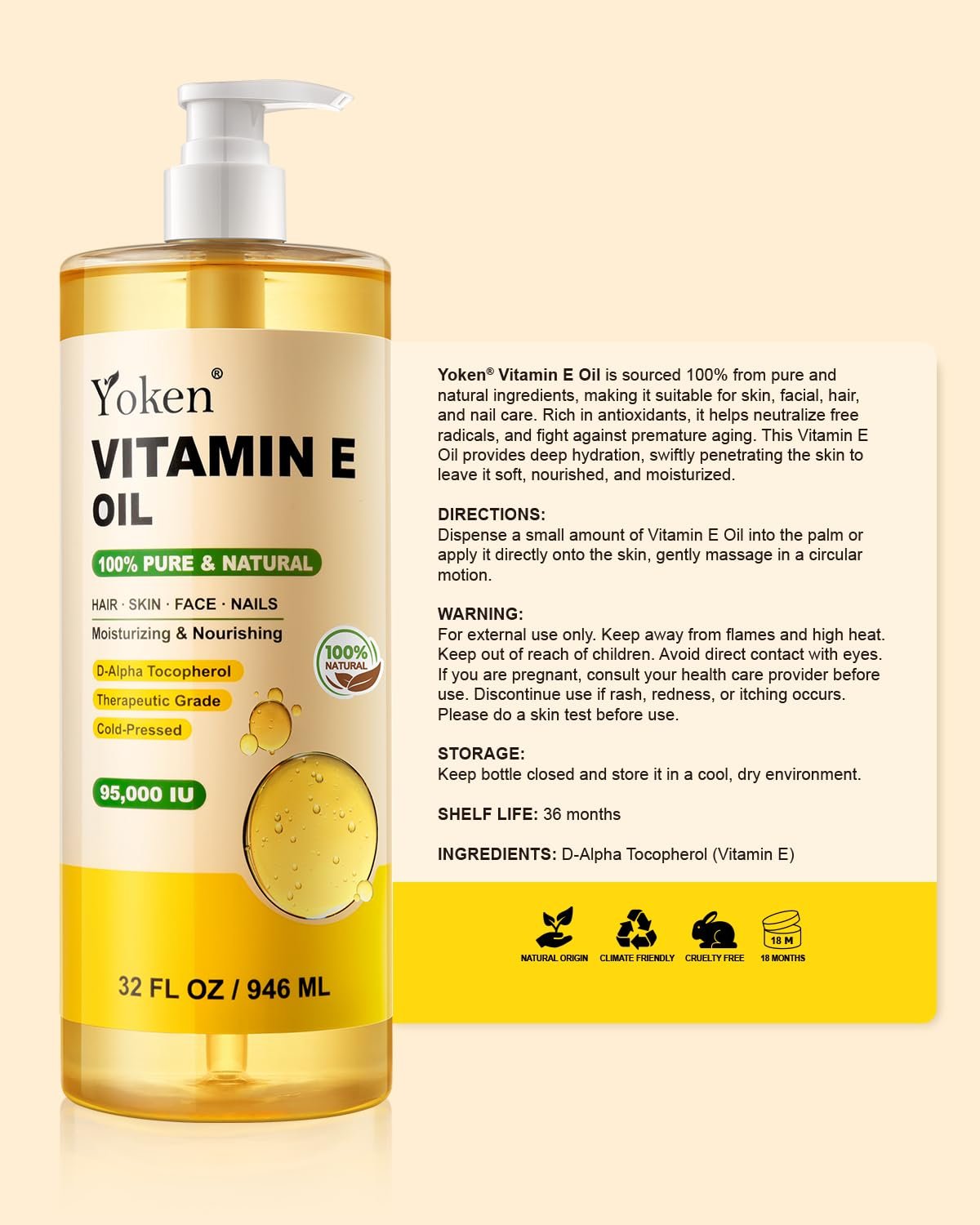 71dOBPJck2L.jpg Yoken Vitamin E Oil 32oz - Image 7