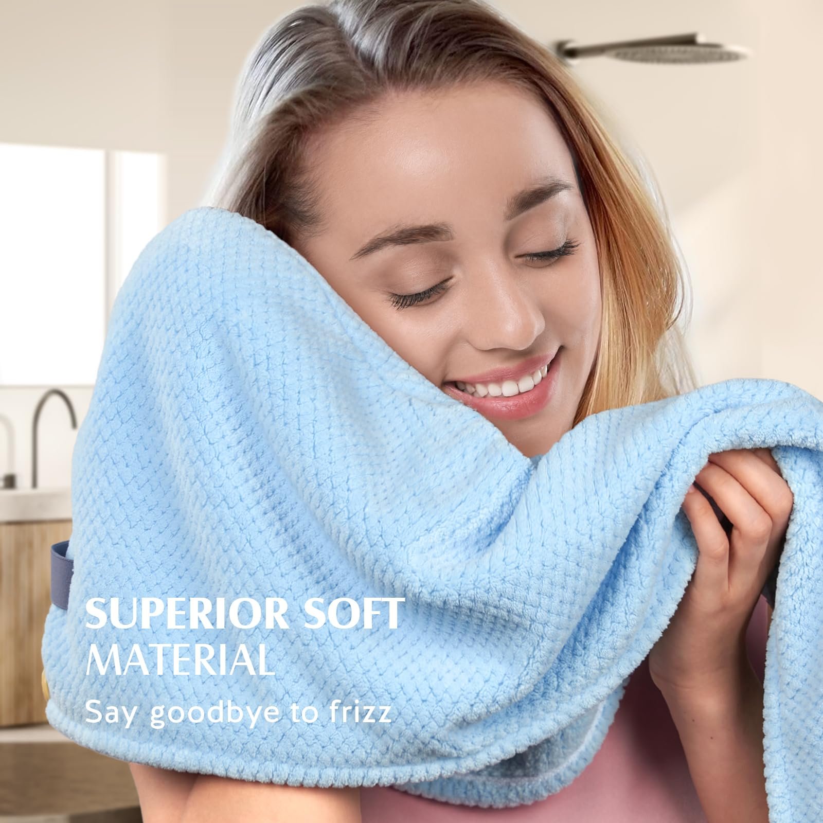 71un0KVno4L.jpg YFONG Large Hair Towel Pack - Image 4