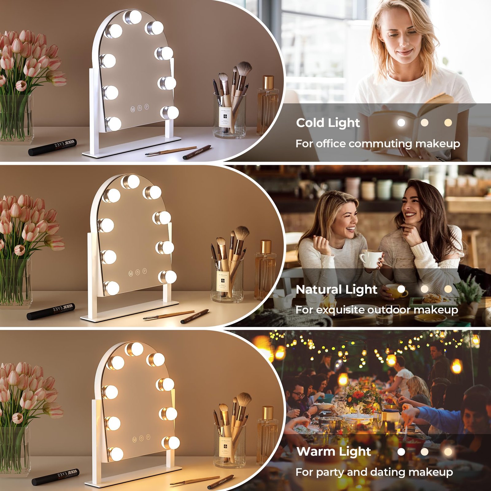 812eN5NGO1L.jpg ZELing Makeup Mirror with Lights - Image 2