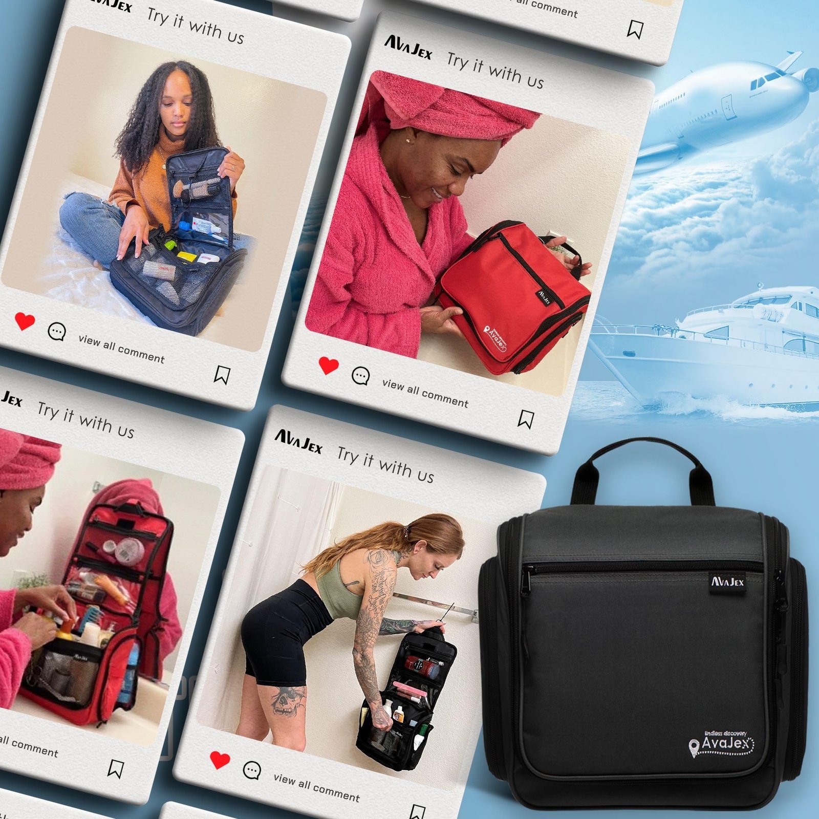 817Mw9YTy1L.jpg Premium Travel Toiletry Bag - Image 9