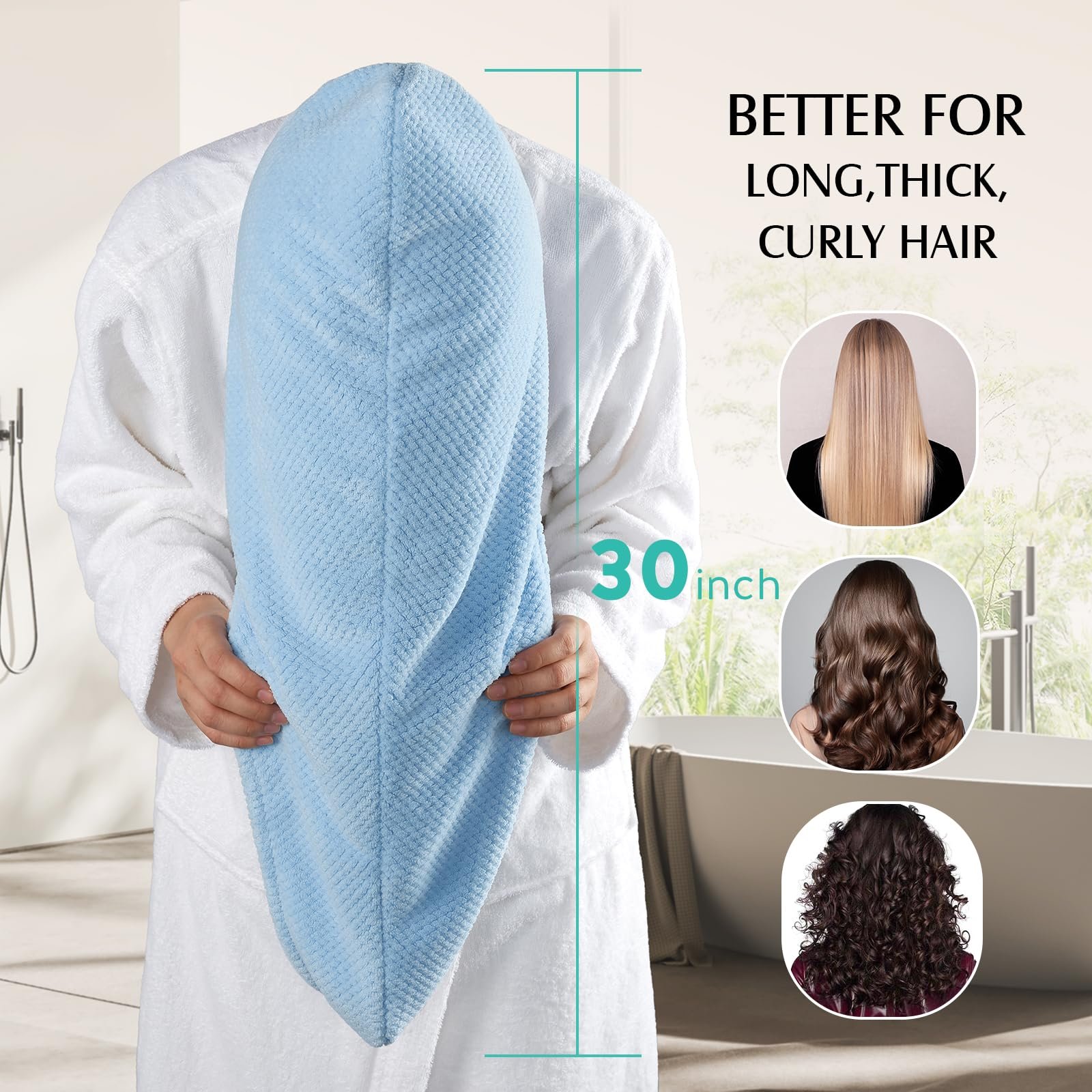 81ASL88uLVL.jpg YFONG Large Hair Towel Pack - Image 3