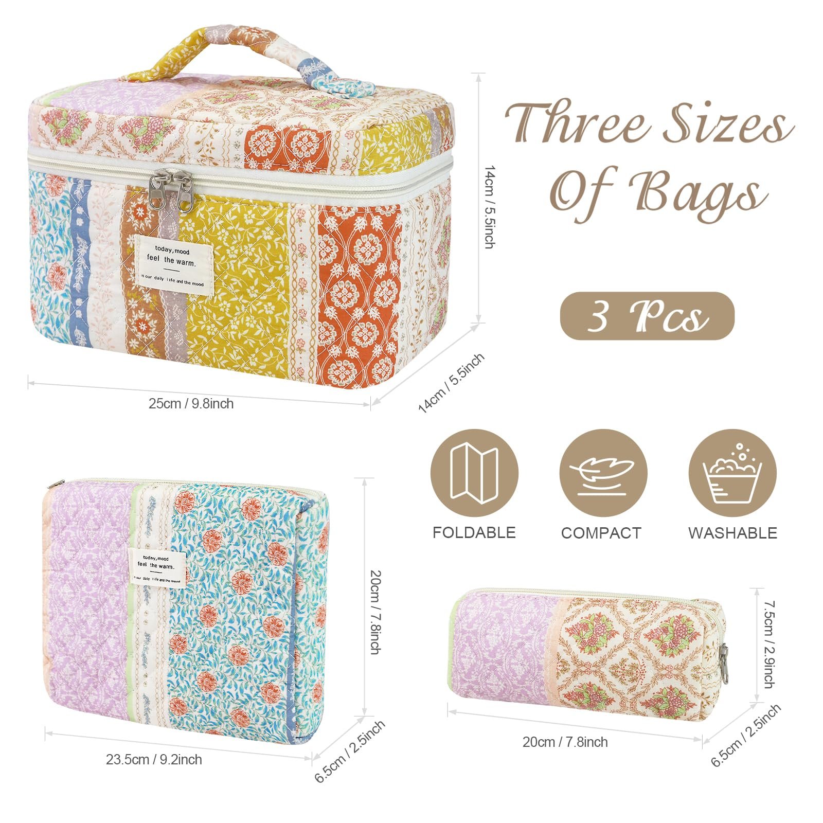 81EywlShjL.jpg Givurao Cotton Makeup Bag Set - Image 2