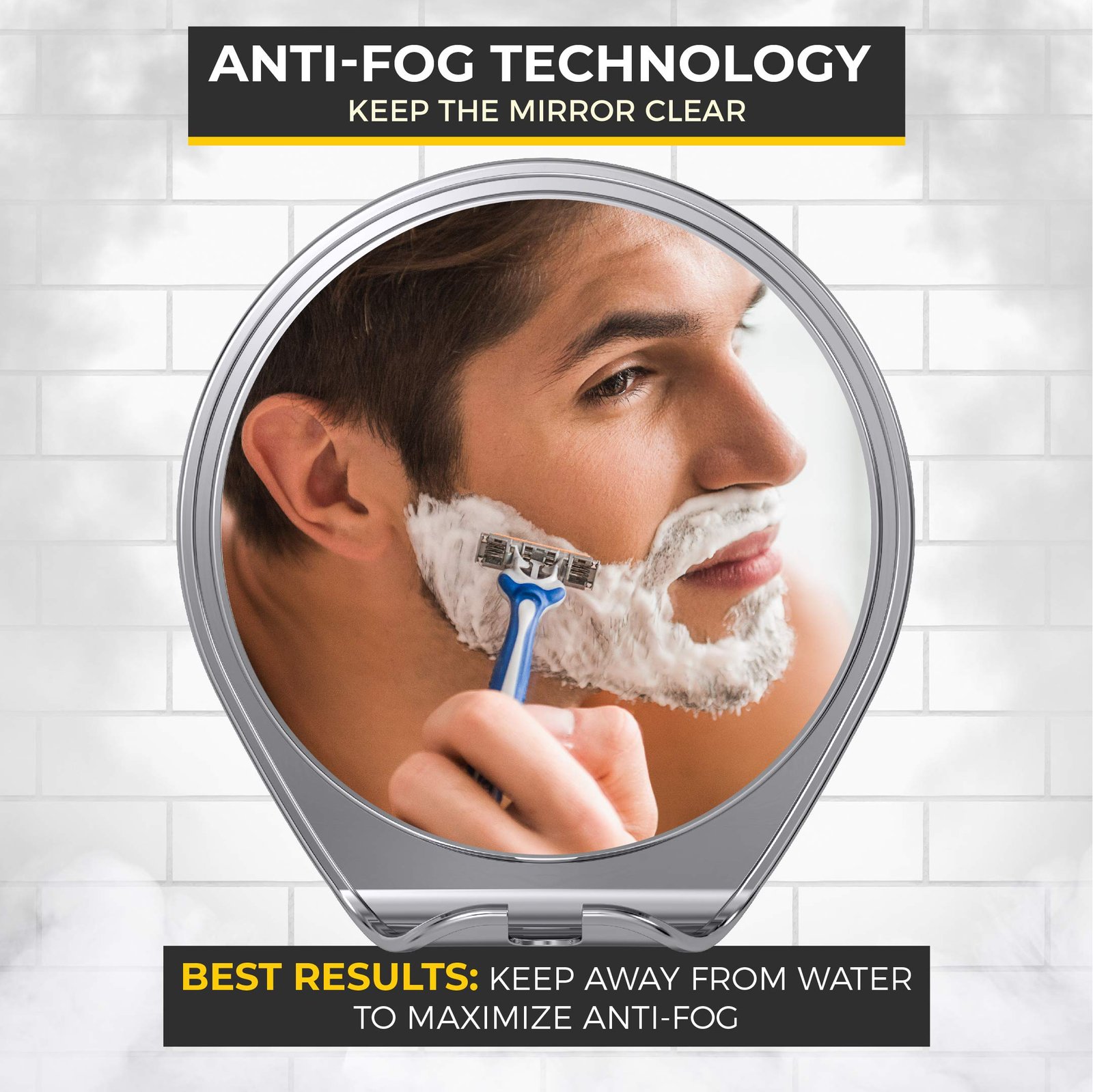 81LCWySW0wL.jpg HONEYBULL Fogless Shower Mirror - Image 2
