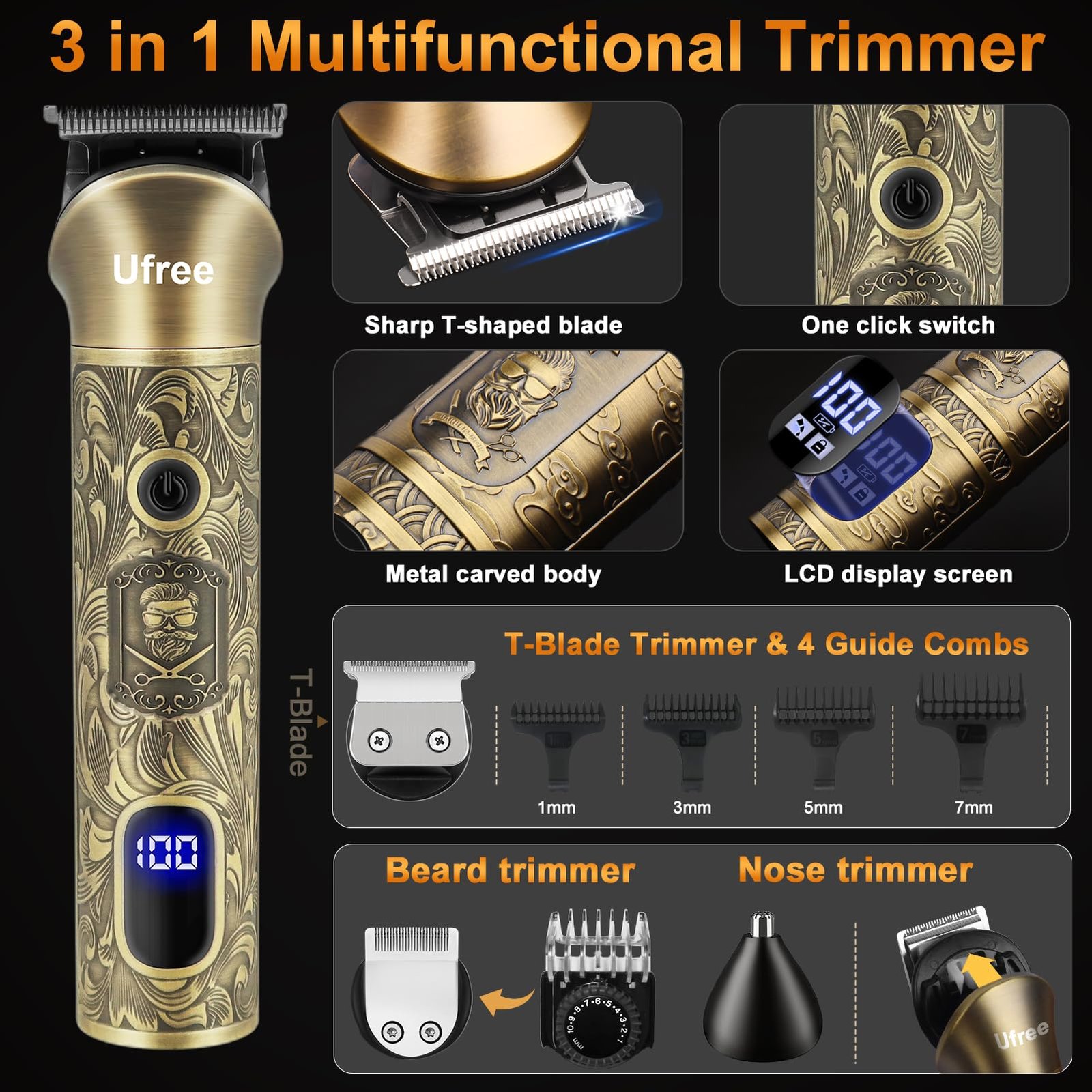 81RHDm7-aCL.jpg Ufree Beard Trimmer Kit - Image 6
