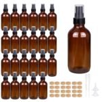 24 Amber Glass Spray Bottles Set