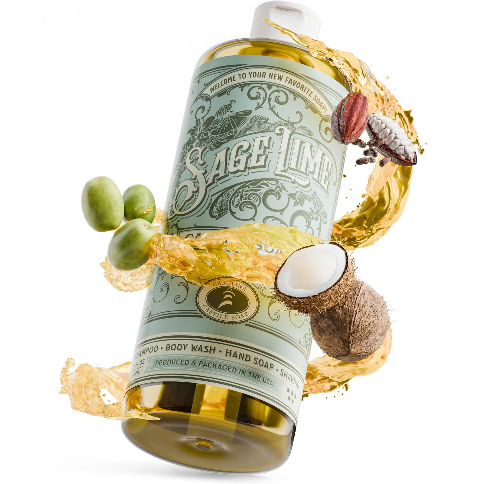 81l489viHqL.jpg Carolina Sage Lime Castile Soap - Image 1