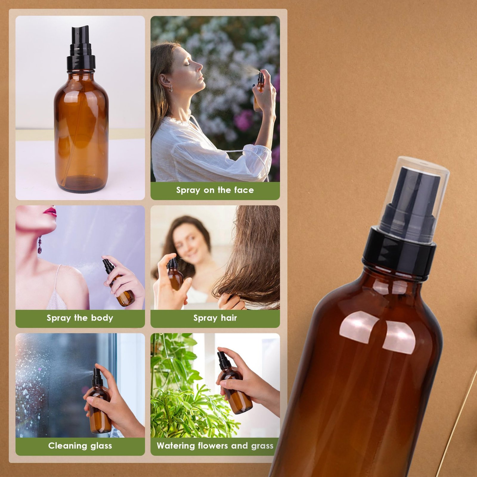 81oiTrz83BL.jpg 24 Amber Glass Spray Bottles Set - Image 4