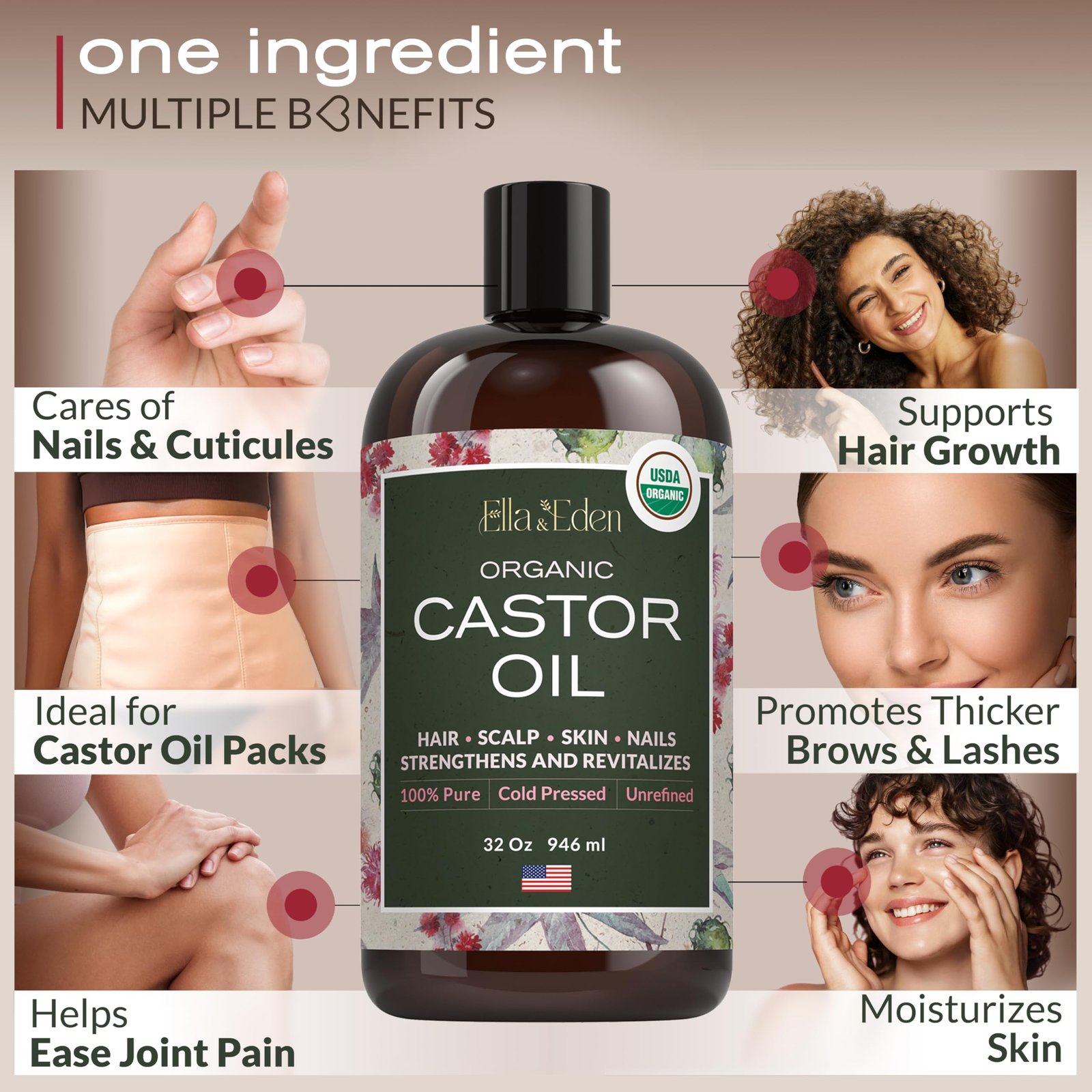 81scE4fFCCL.jpg Ella & Eden Organic Castor Oil - Image 3