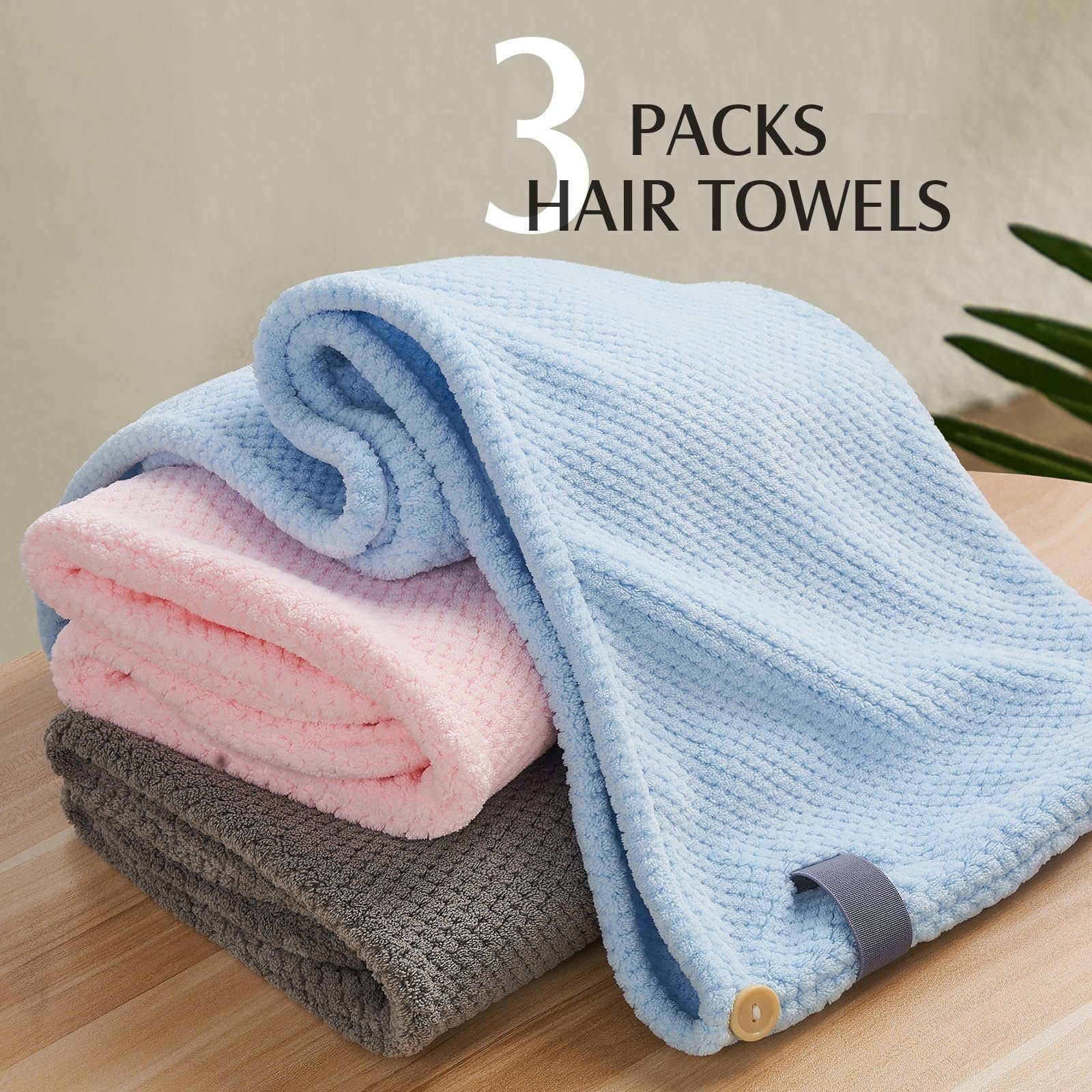 81yPqXp7VML.jpg YFONG Large Hair Towel Pack - Image 7